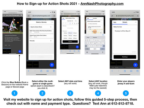 Instructions for Booking Action Gallery Photos